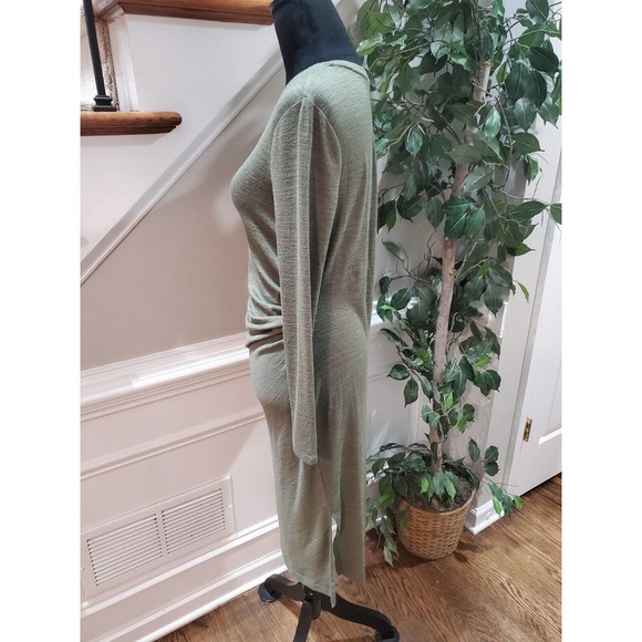 Banana Republic Women Green Polyester Round Neck Long Sleeve Knee Length Dress S - Picture 5 of 14